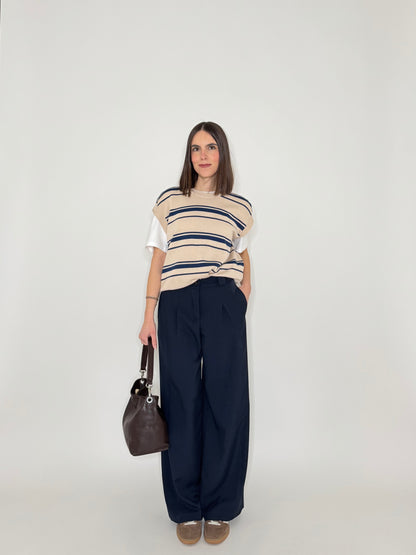Pantalone Icon Wide leg Blu