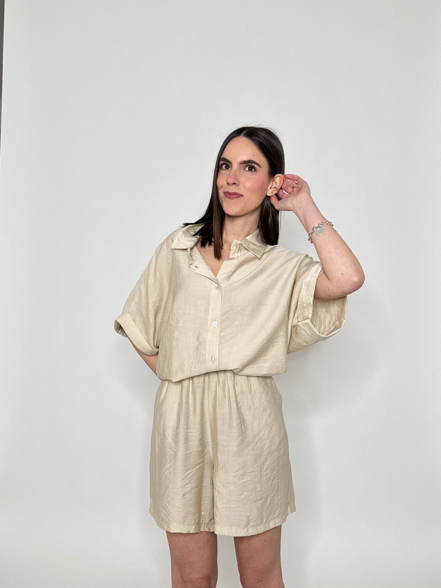 Completo Kelly in viscosa beige