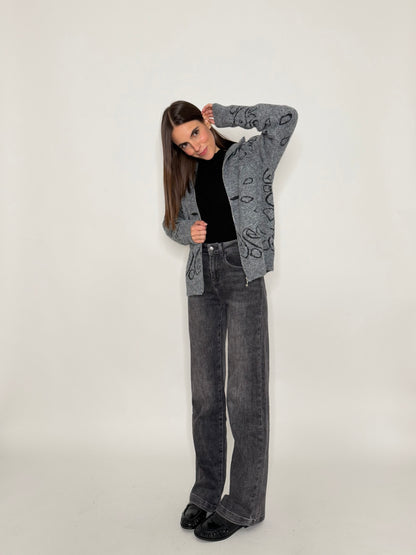 Jeans "Madrid" Wide Leg grigio