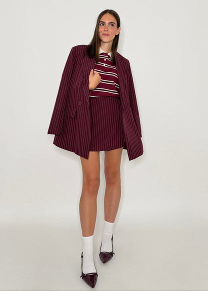 Gonna pantalone gessata