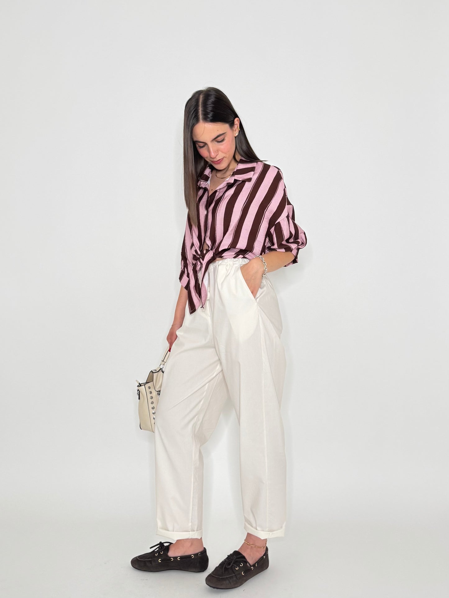 Pantalone fresco cotone Office Panna