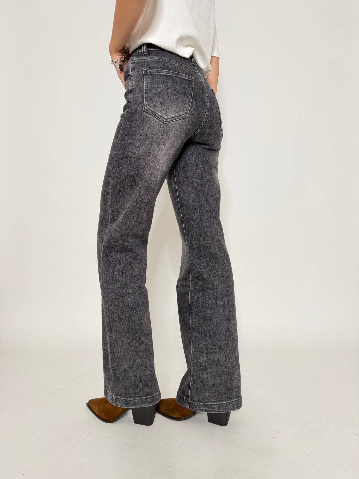 Jeans "Madrid" Wide Leg grigio