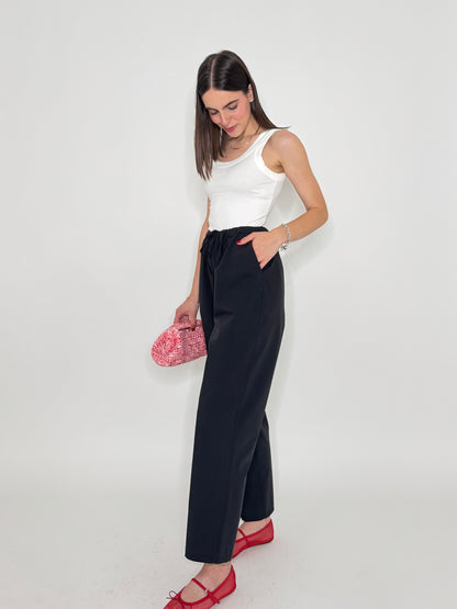 Pantalone fresco cotone Office Nero