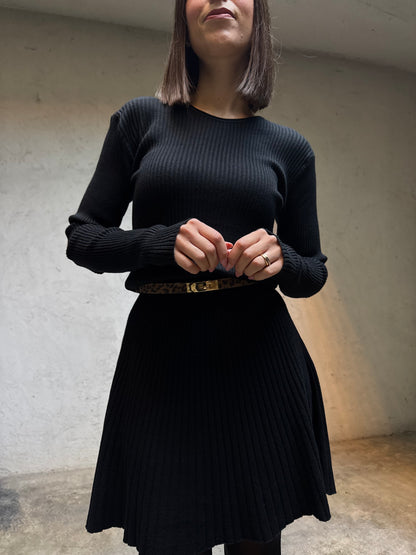 Abito Nina in calda viscosa Nero