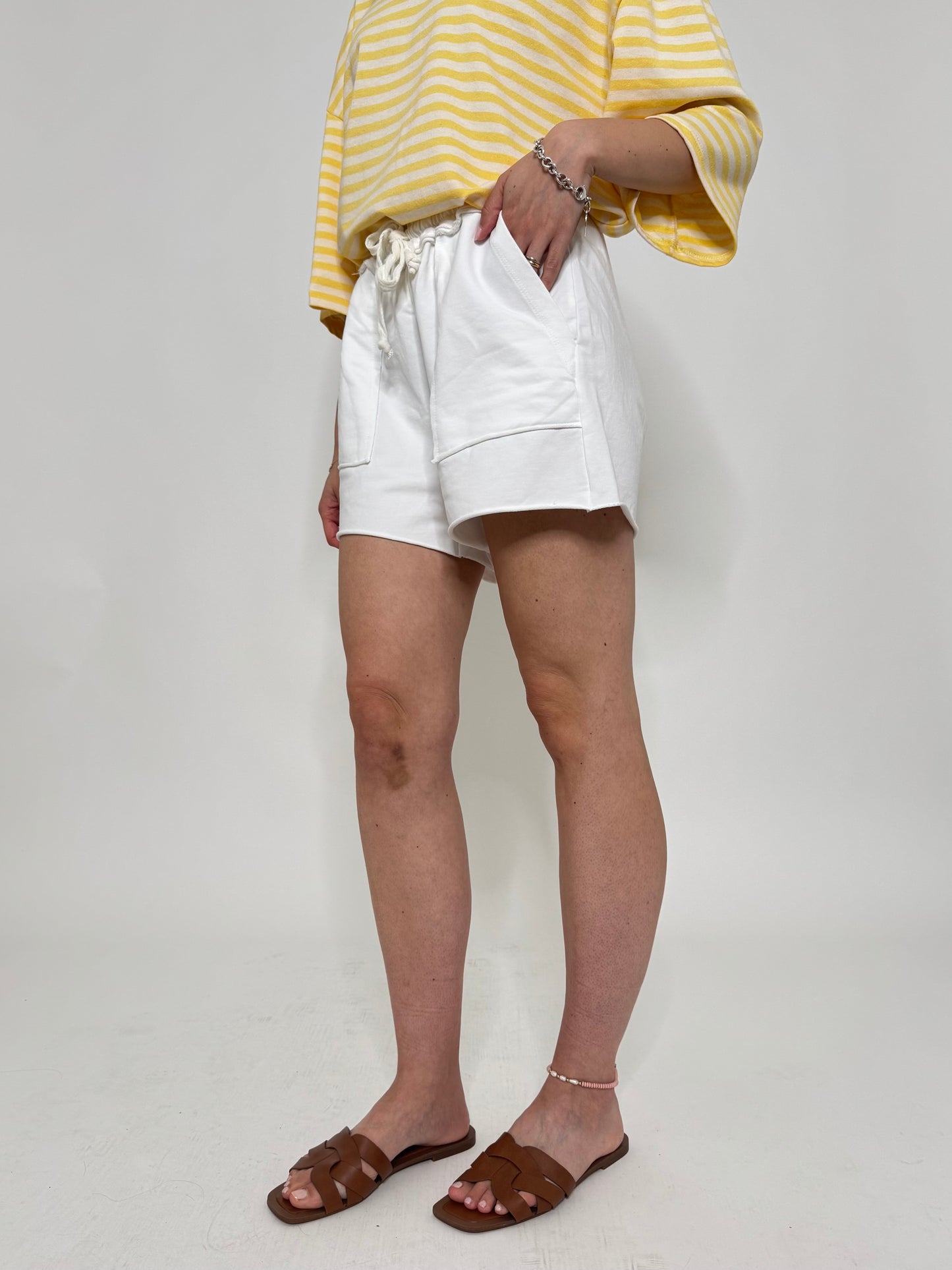 Pantaloncino in maglina cotone Comfy Panna