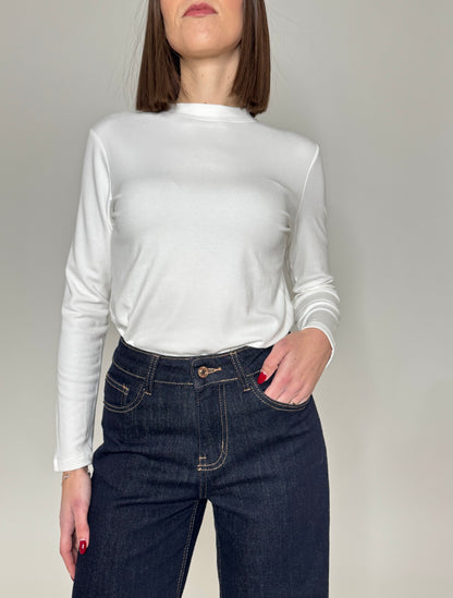 Maglia felpata in calda viscosa bianco