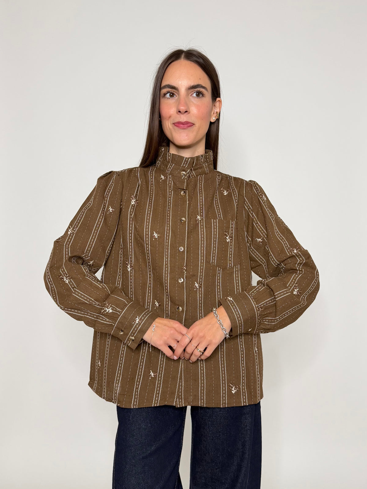 Camicia Boheme in cotone rouge tabacco