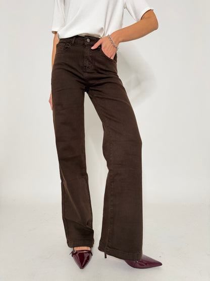 Jeans "Madrid" Wide Leg cioccolato
