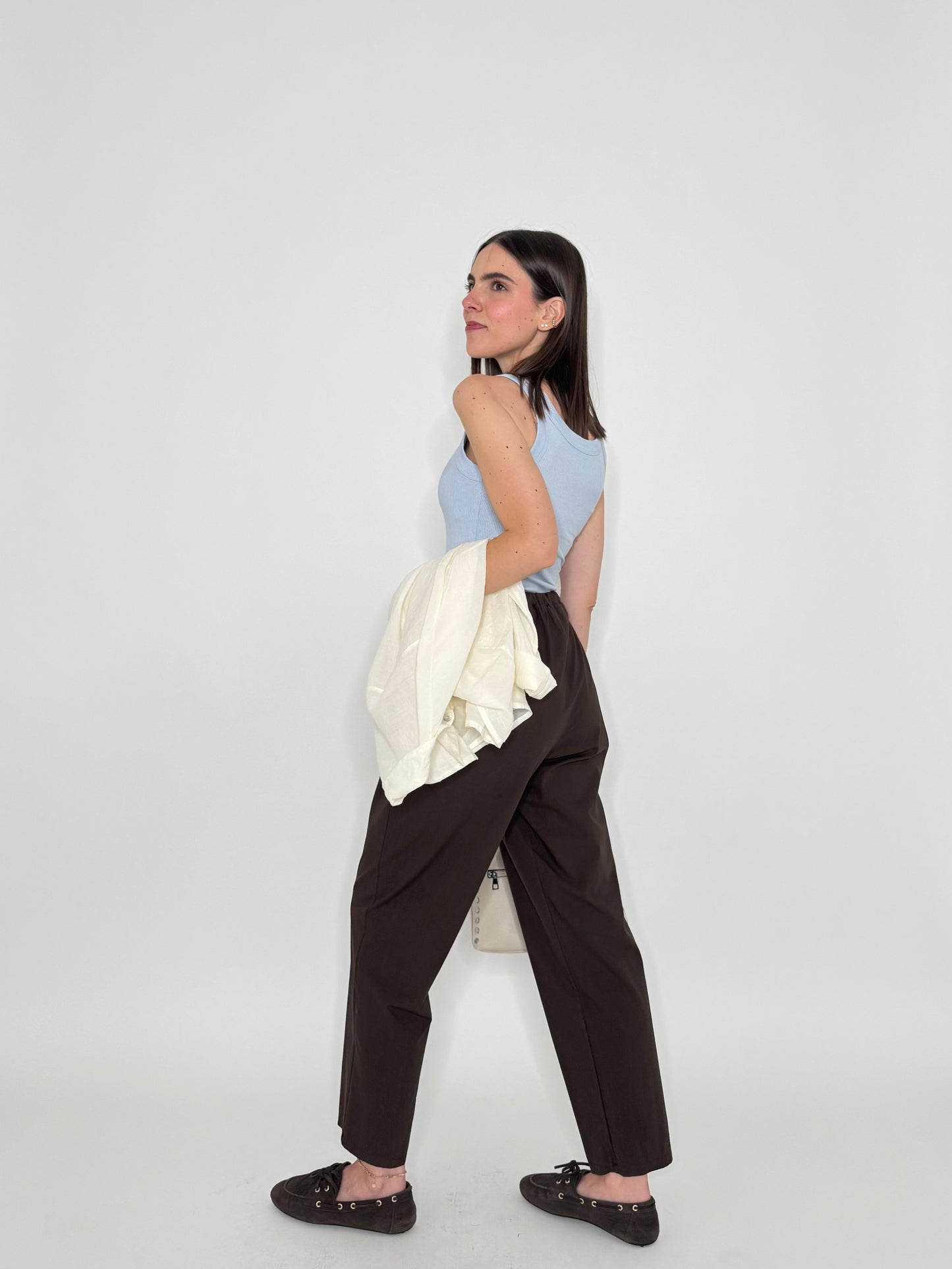 Pantalone fresco cotone Office Cioccolato