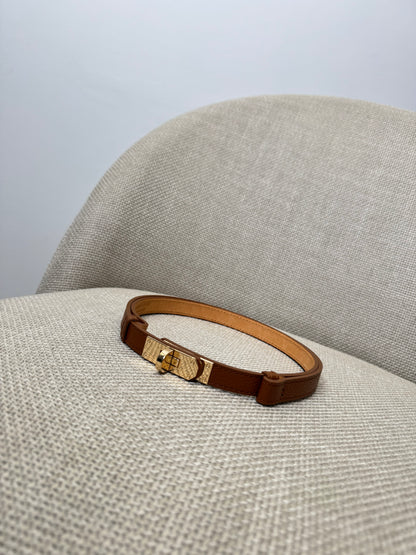 Cintura vera pelle martellata regolabile stile Hermes Cuoio 2cm