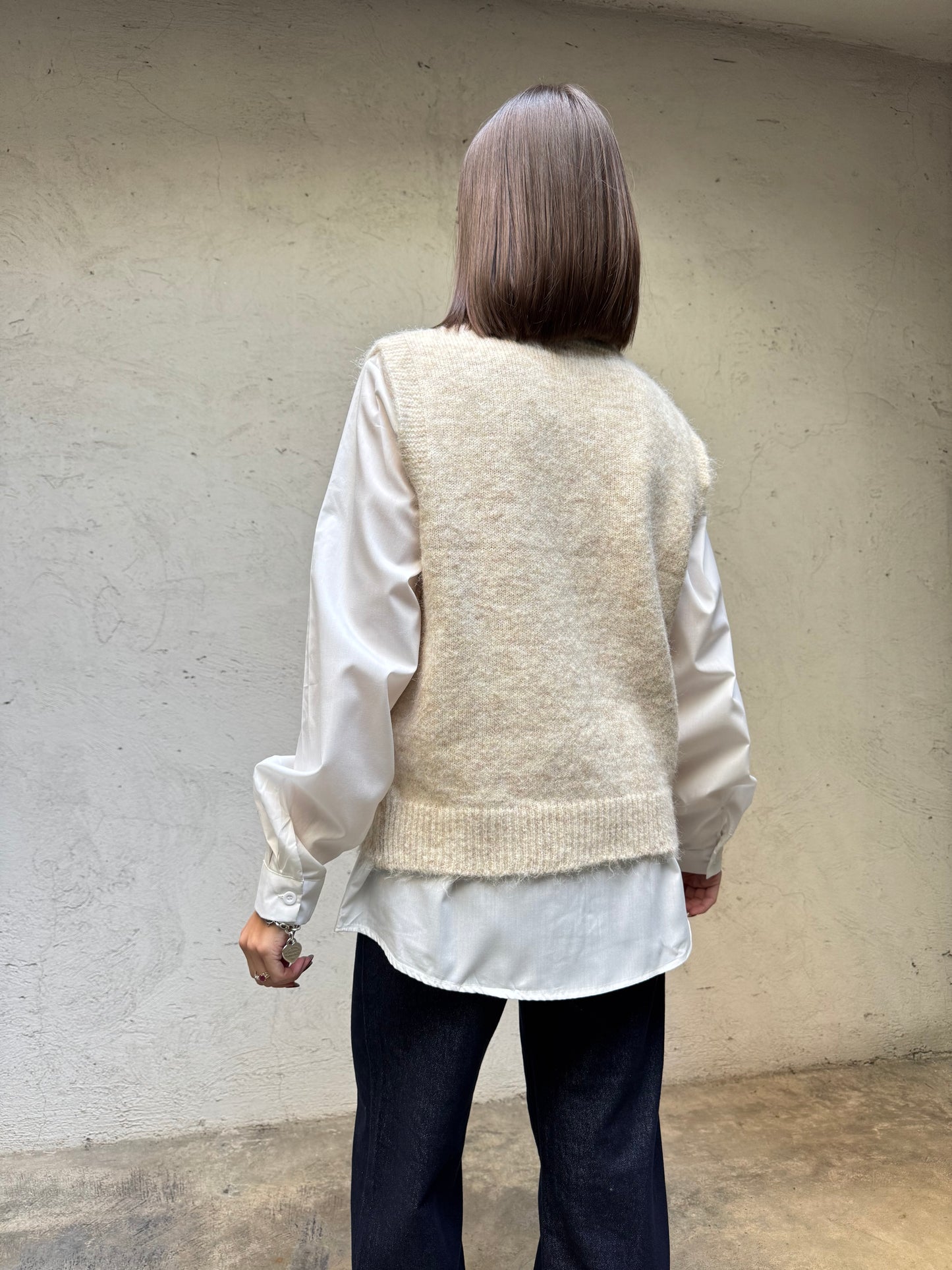 Completo gilet camicia in calda viscosa