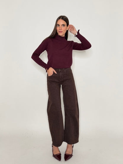 Jeans Barrell Fit leopardato
