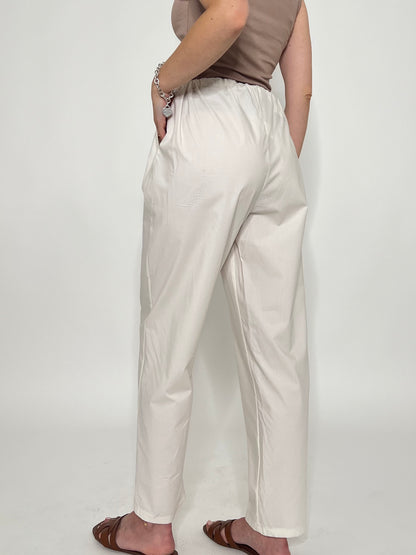Pantalone fresco cotone Office Panna