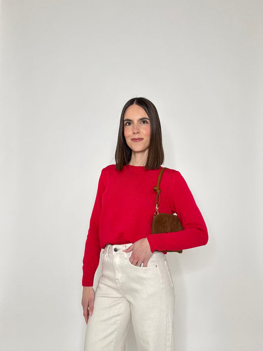 Maglia girocollo in 100% cotone Fragola