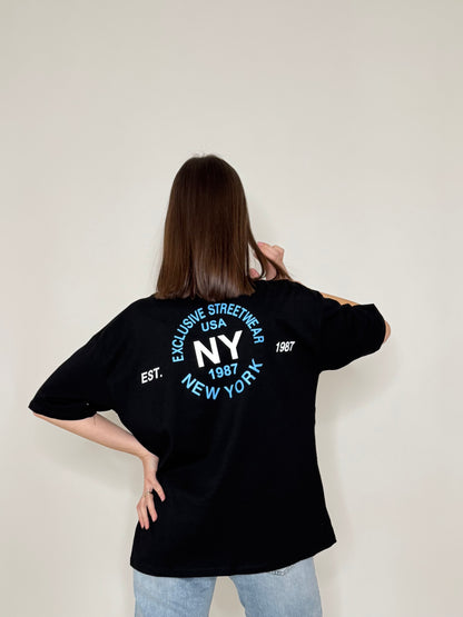 T-shirt in cotone "New York" Nera