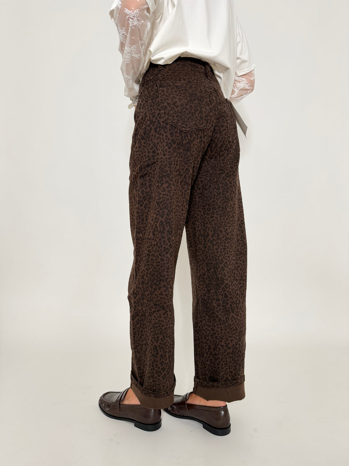 Jeans Balloon Fit leopardato