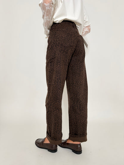 Jeans Balloon Fit leopardato
