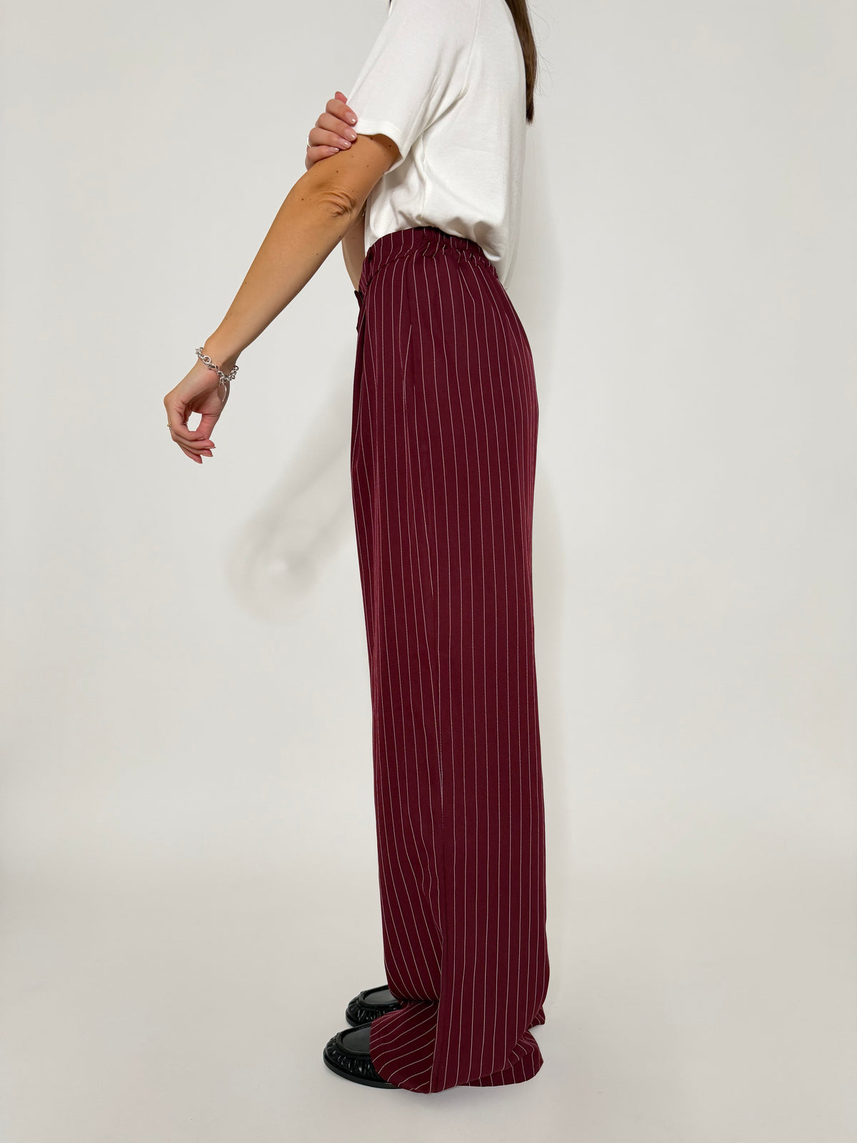 Pantalone taglio sartoriale gessato
