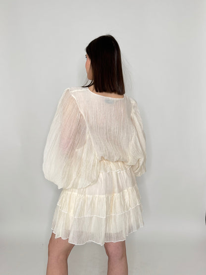 Abito mini in tencel effetto goffrato Burro
