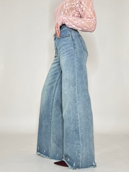 Jeans Wide leg sfrangiato