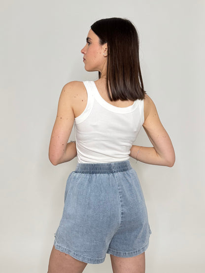 Completo denim in cotone con caboshon