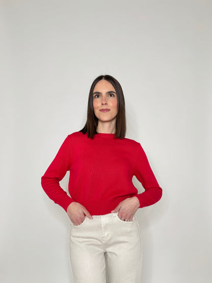 Maglia girocollo in 100% cotone Fragola