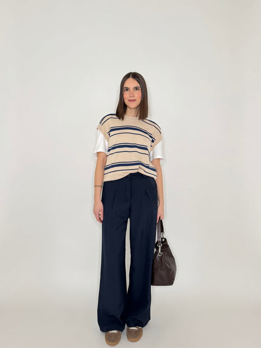 Pantalone Icon Wide leg Blu