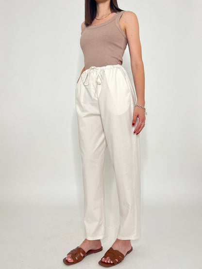 Pantalone fresco cotone Office Panna