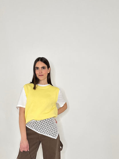 Gilet basic 100% cotone Giallo