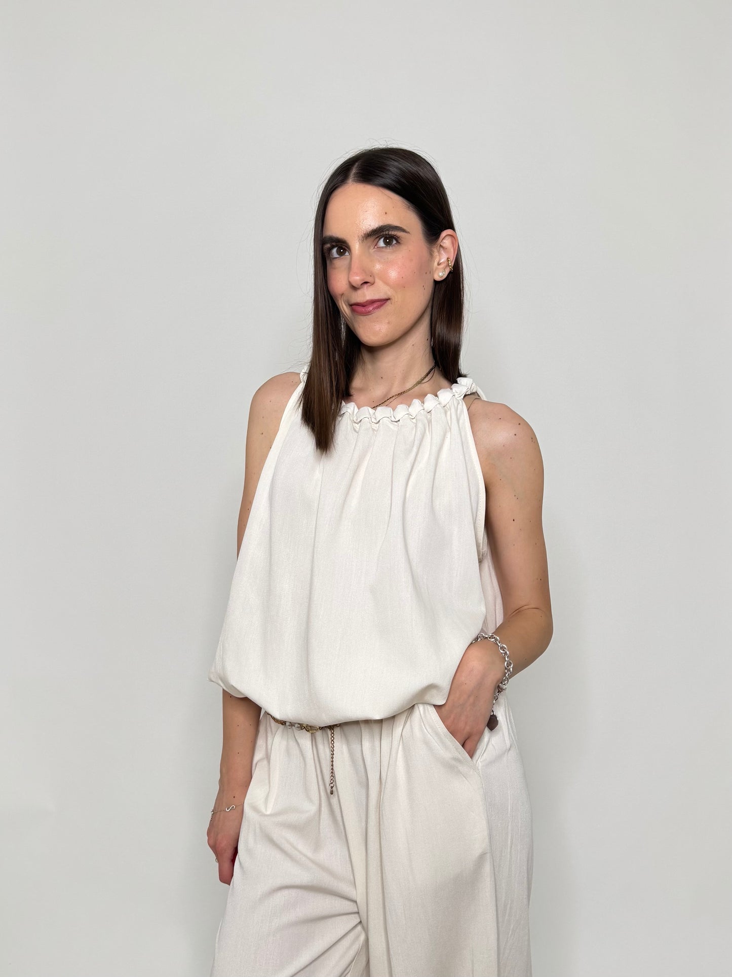 Completo Grace in fresca viscosa Panna