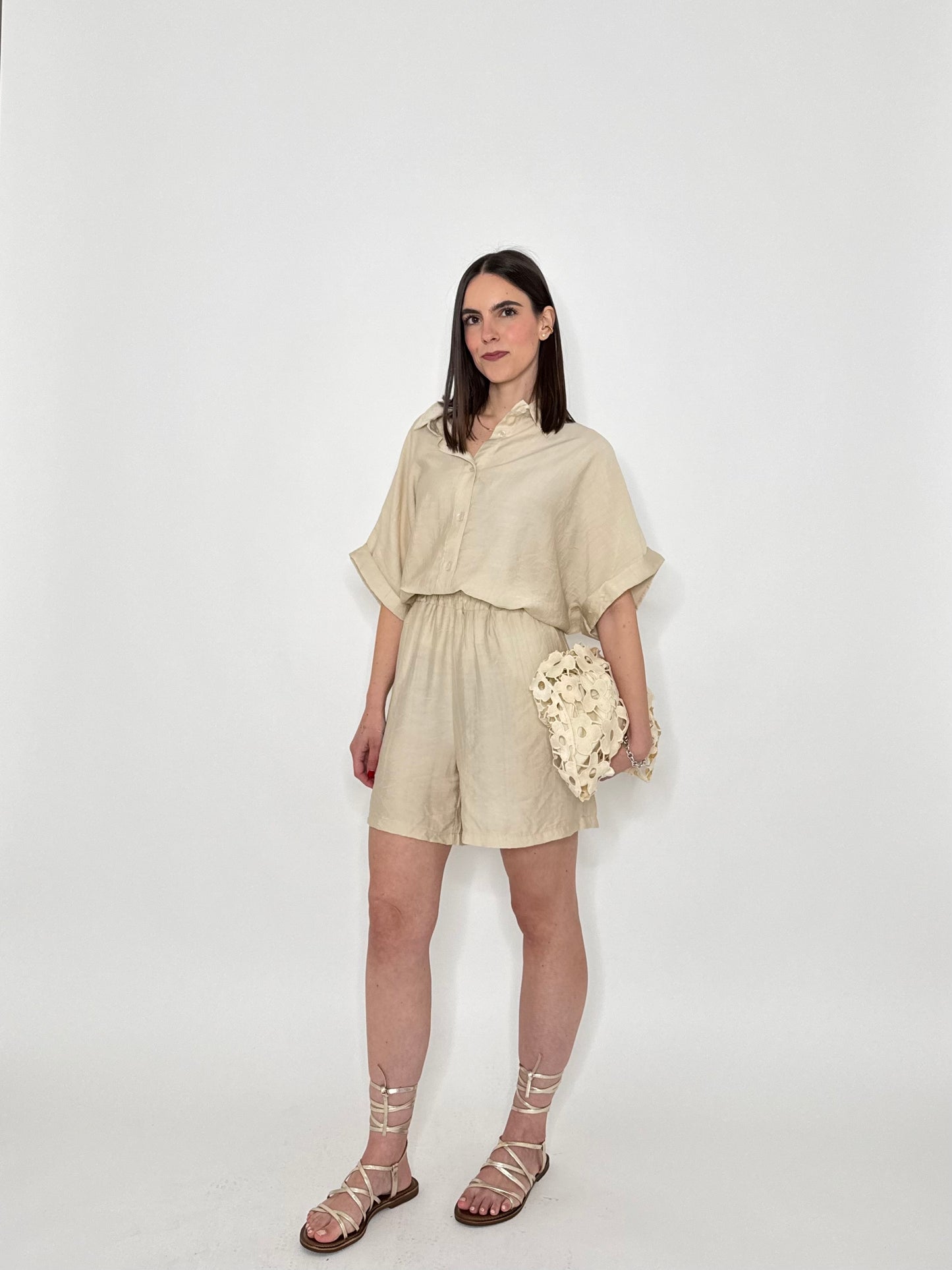 Completo Kelly in viscosa beige