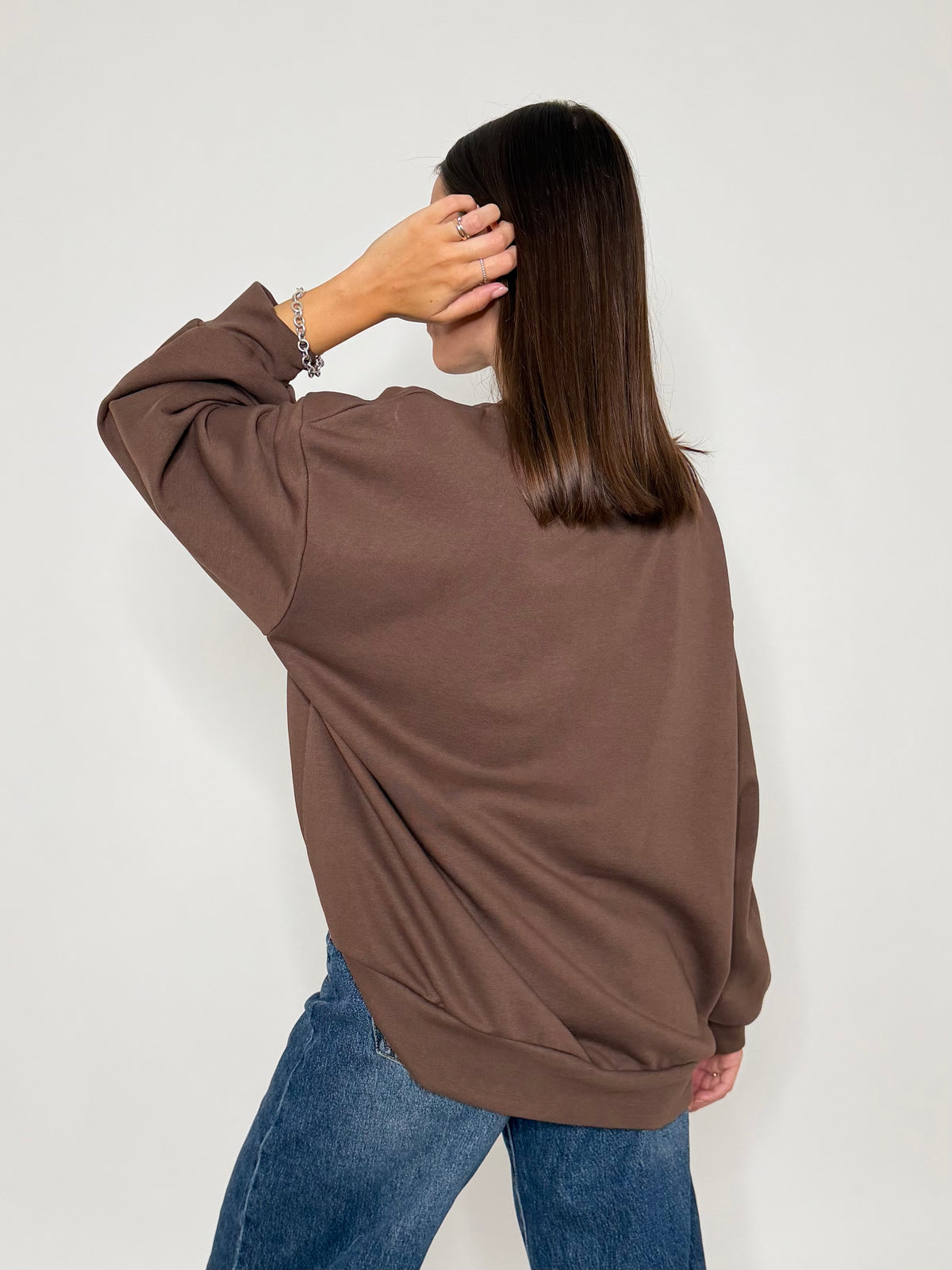 Felpa Donna in Cotone Made in Italy Moro
