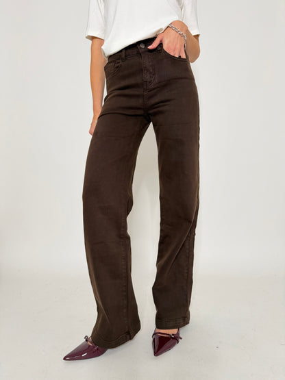 Jeans "Madrid" Wide Leg cioccolato