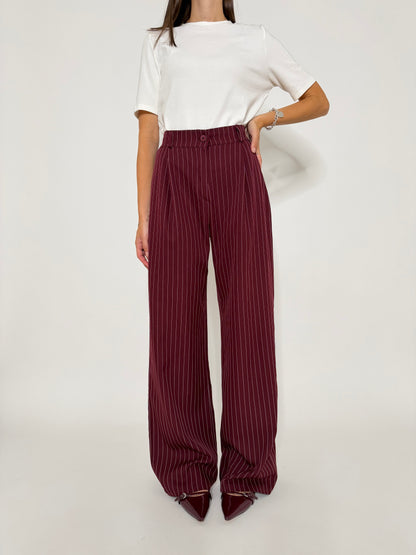 Pantalone taglio sartoriale gessato