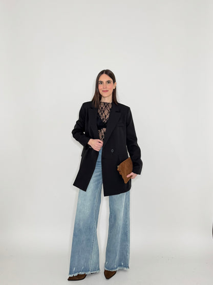 Jeans Wide leg sfrangiato