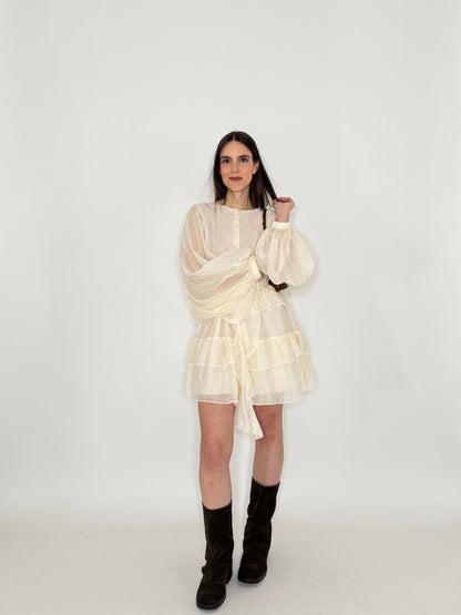 Abito mini in tencel effetto goffrato Burro