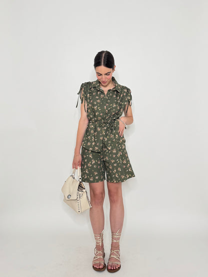 Completo Floreale Olivia Verde