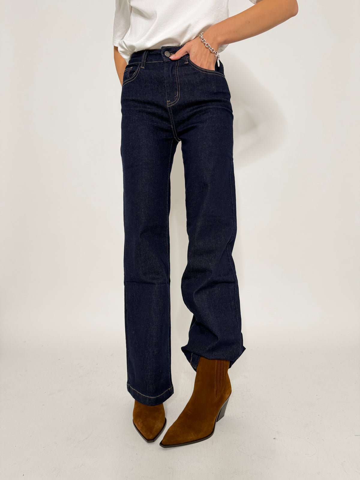 Jeans "Madrid" Wide Leg lavaggio zero