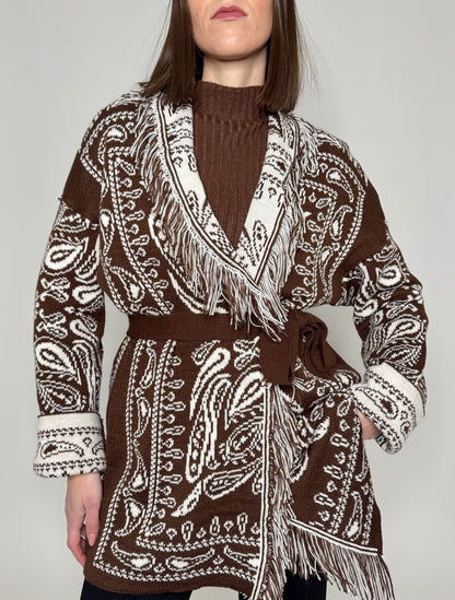 Cardigan bandana Jacquard Cioccolato