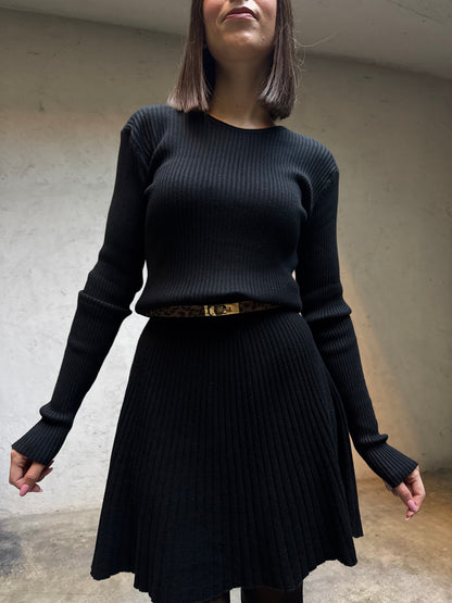 Abito Nina in calda viscosa Nero