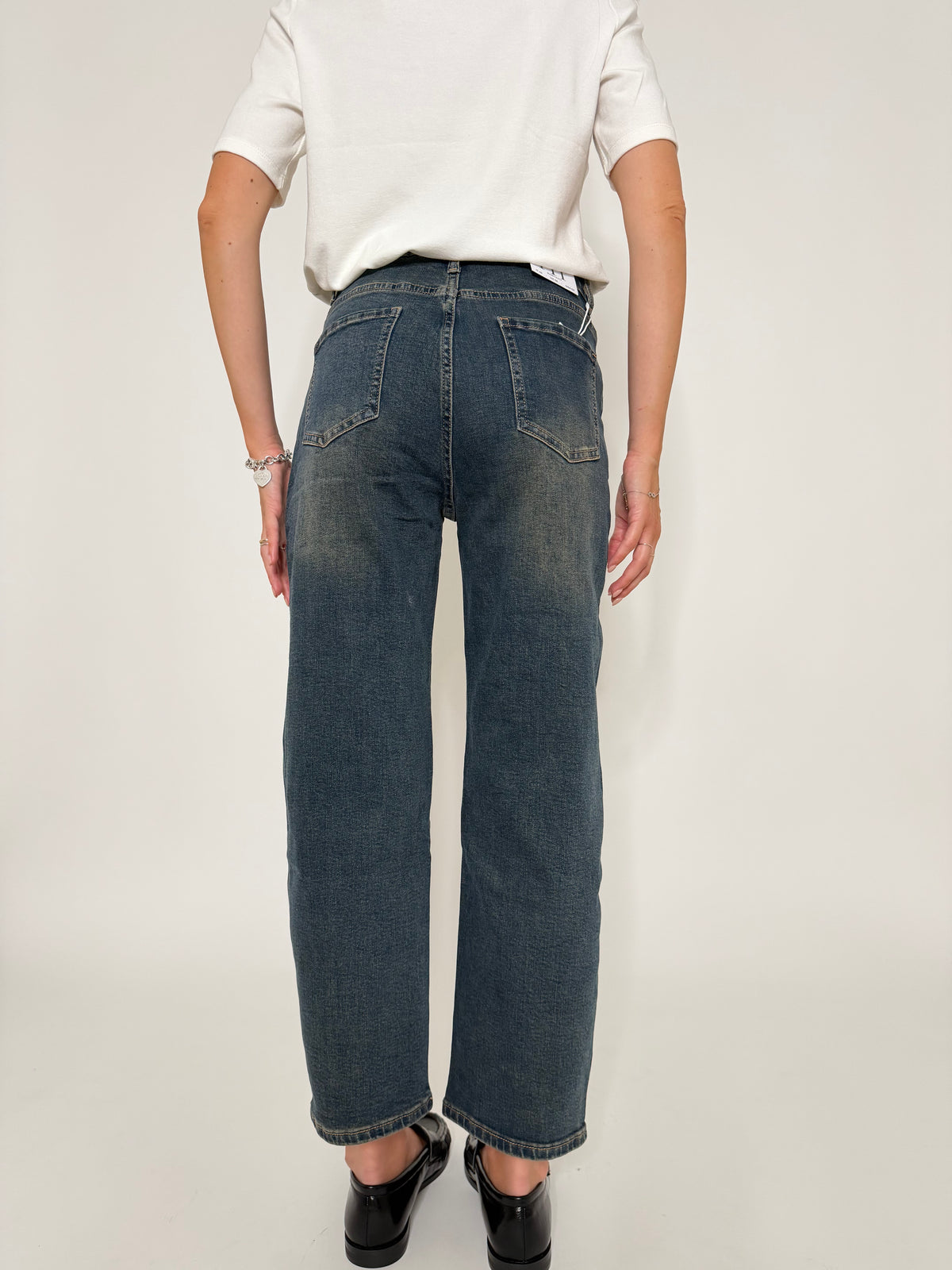Jeans Mom Fit Vintage in Denim Blu