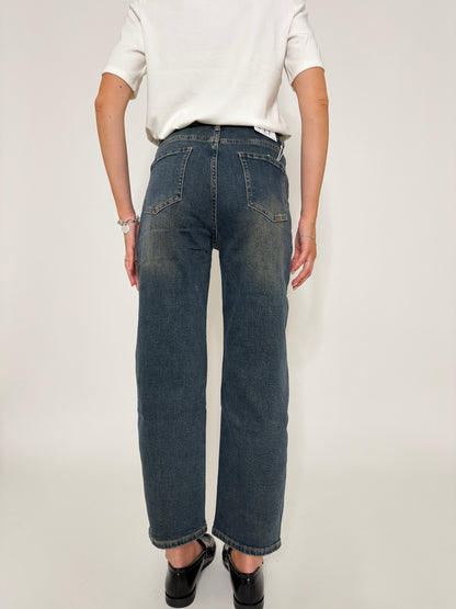 Jeans Mom Fit Vintage in Denim Blu