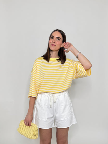 Pantaloncino in maglina cotone Comfy Panna