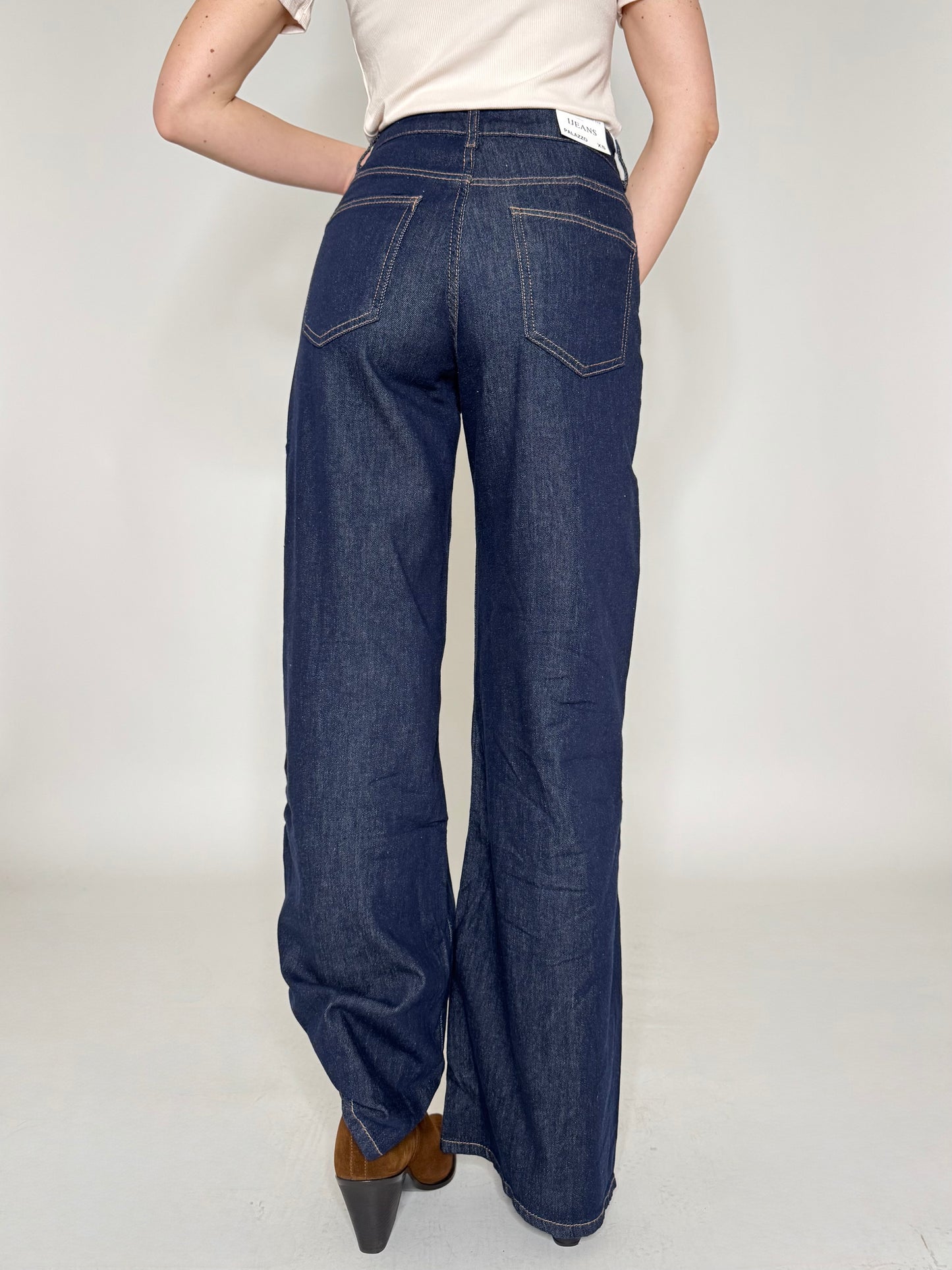 Jeans palazzo lavaggio zero