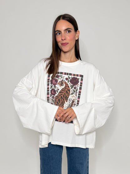 Maglia in cotone con manica a ampia Giugla