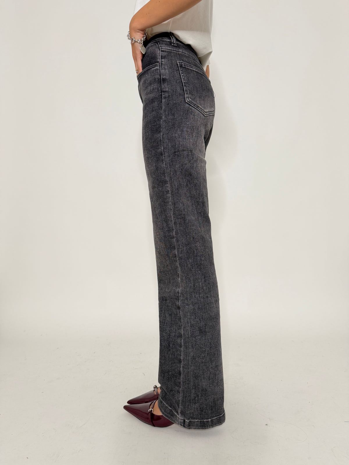 Jeans "Madrid" Wide Leg grigio