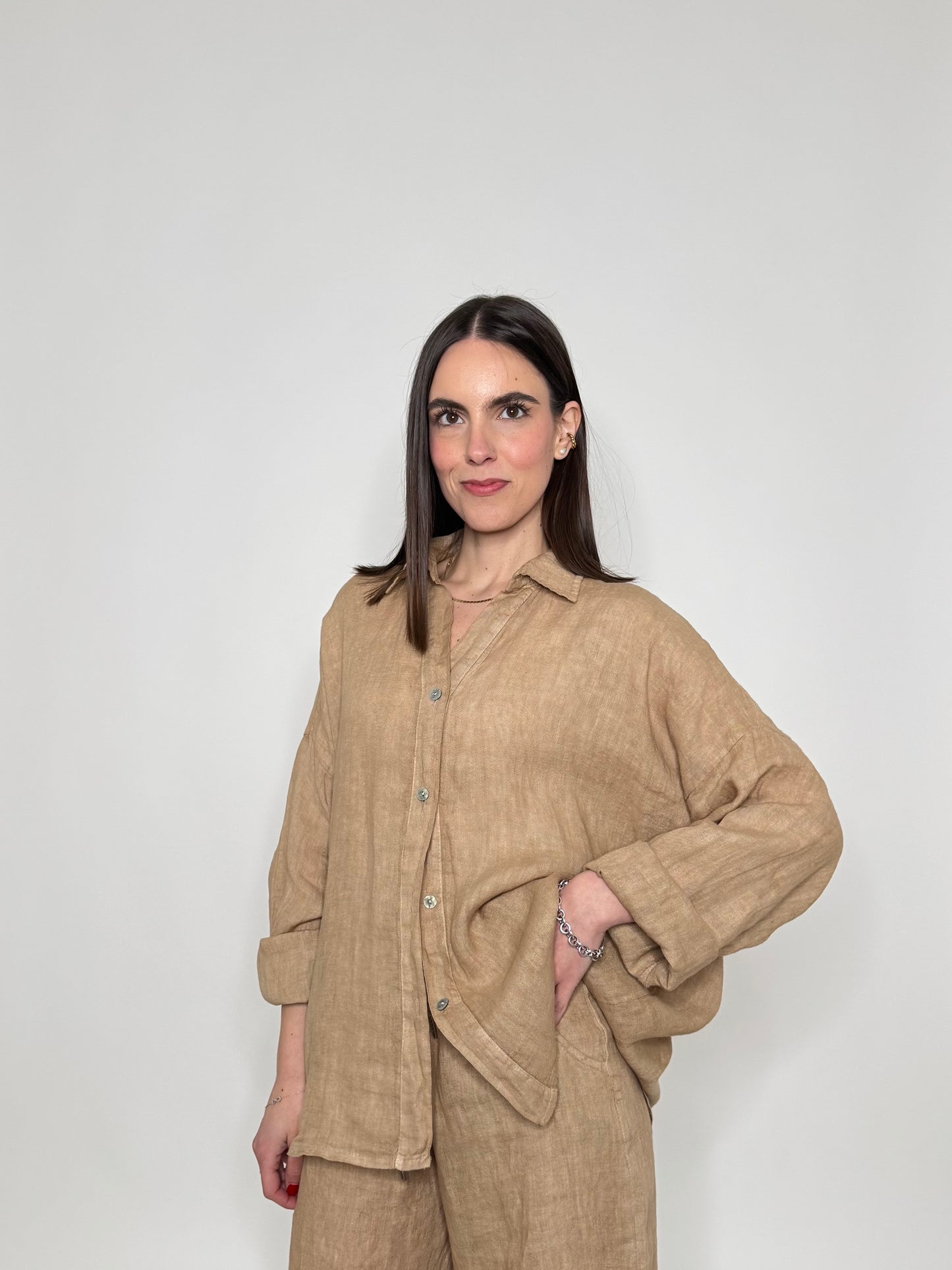 Camicia in lino Deserto Camel