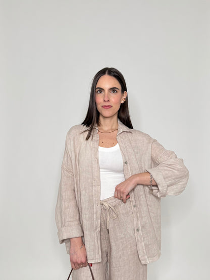 Camicia in lino Deserto Beige