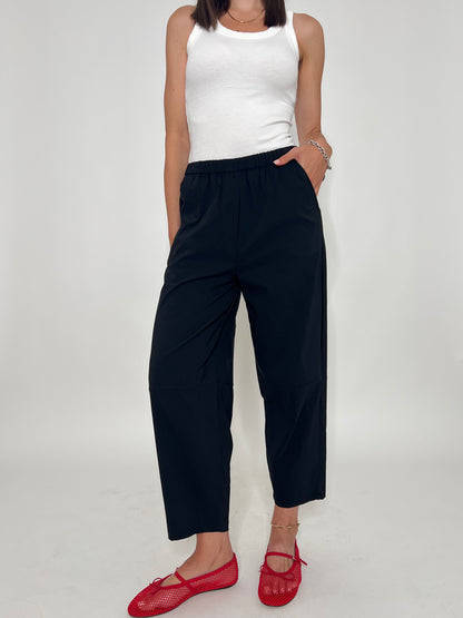 Pantalone Comfy ovetto in viscosa Nero