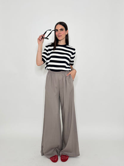 Pantalone morbido in 100% tencel Fango